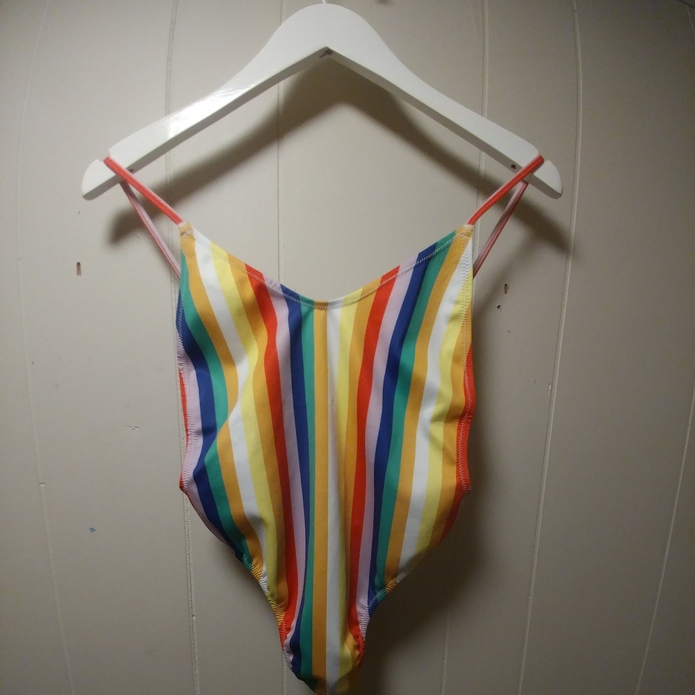 Kendall+Kylie Multicolor Stripe One Piece
